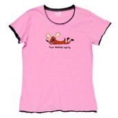 LazyOne Womens Text Moose-aging Fitted PJ T Shirt