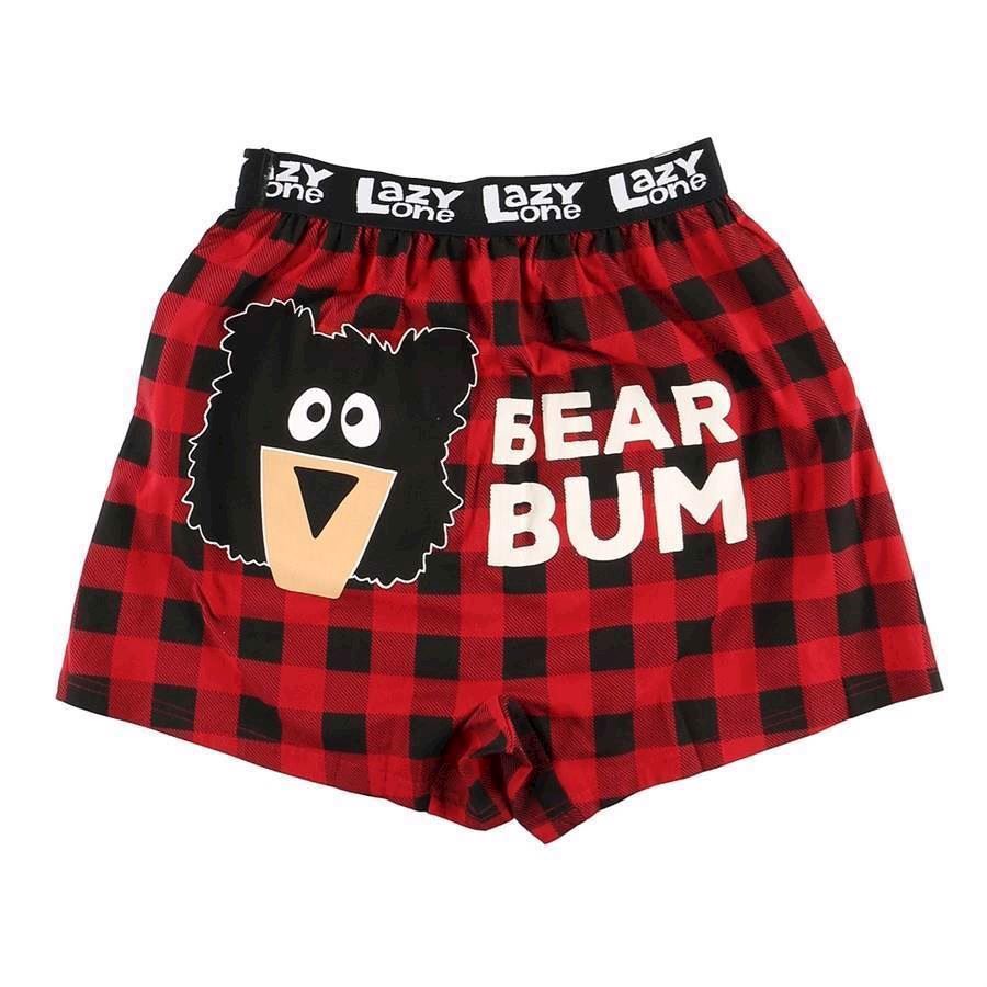 LazyOne Bear Bum Plaid Mens Boxer Shorts