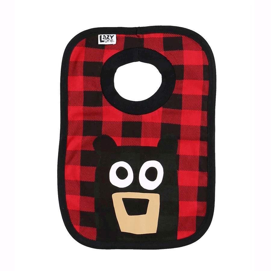 LazyOne Unisex Bear Plaid Baby Bib