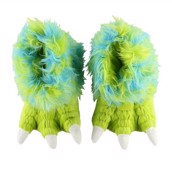 LazyOne Unisex Green Monster Paw Slipper