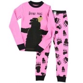 LazyOne Girls Bear Hug Kids PJ Set Long Sleeve