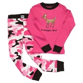 LazyOne Girls Good Night Deer Kids PJ Set Long Sleeve