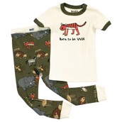 LazyOne Unisex Born to be Wild Kids PJ Set Short Sleeve