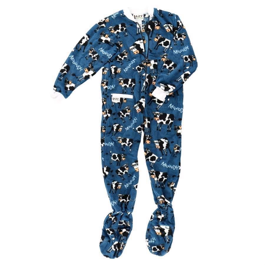 LazyOne Unisex Mooody in the Morning Footie Onesie Child