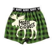 LazyOne Moose Caboose Plaid Mens Boxer Shorts