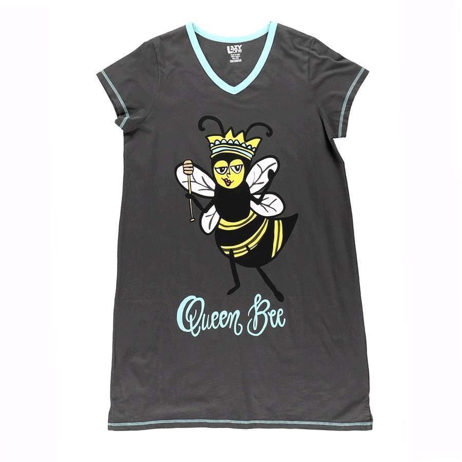 LazyOne Womens Queen Bee Nightshirt V Neck