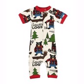 LazyOne Sawing Logs Infant PJ Rompers