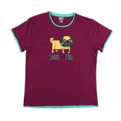 LazyOne Womens Snug as a Pug PJ TShirt