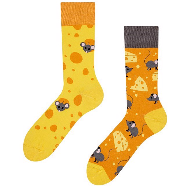 Humor sokker voksen - CHEESE, size 39-42