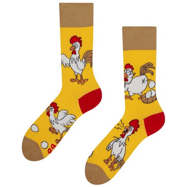 Humor sokker voksen - CHICKEN OR EGG, size 39-42